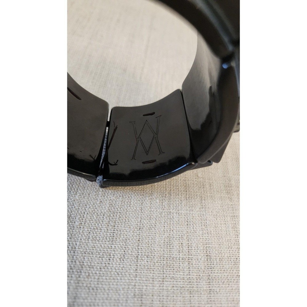 Vintage chunky black elastic bracelet - Picture 2 of 10
